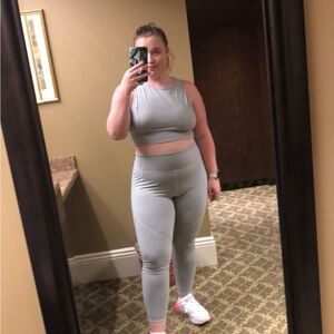 JOYLAB light grey women’s active leggings and sports bra set